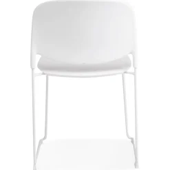 Chaise 'PILA' blanche avec assise plastique et structure métal