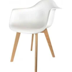 Chaise scandinave avec accoudoir blanc ORKNEY