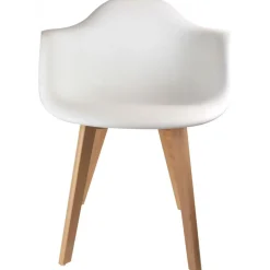 Chaise scandinave avec accoudoir blanc ORKNEY