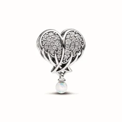 Charm Cœur et Ailes d’Ange Scintillant - Pandora Moments