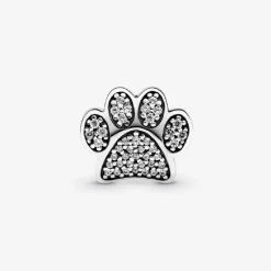 Charm empreinte de patte scintillante Pandora Moments