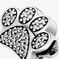 Charm empreinte de patte scintillante Pandora Moments