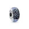 Charm Océan Verre de Murano Bleu Foncé Ondulé Pandora Colours - Argent