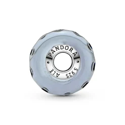 Charm Océan Verre de Murano Bleu Foncé Ondulé Pandora Colours - Argent