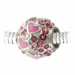 Charm perle cristaux de Bohème Rose - So Charm