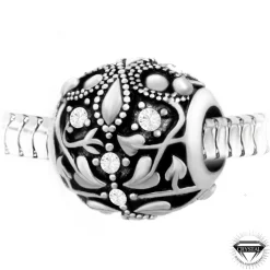 Charm perle ornemental orné de cristaux et acier par SC Crystal