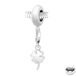 Charm perle trèfle orné de cristaux Swarovski par SC Crystal Paris®