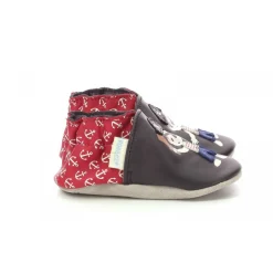 Chausson Bebe pour Garçon en cuir bleu marine