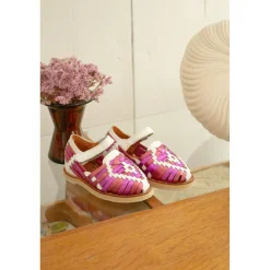 Chaussure en cuir tressé Alegria multi rose