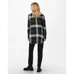 Chemise à boutons noire en viscose