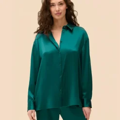Chemise - Emeraude vert en soie