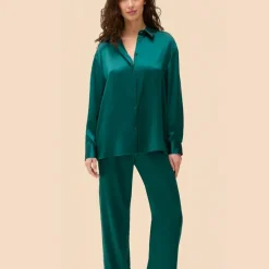 Chemise - Emeraude vert en soie