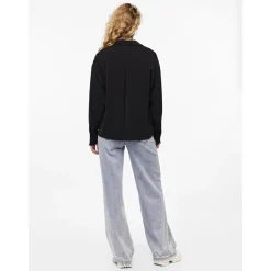 Chemise col boutonné manches longues noir