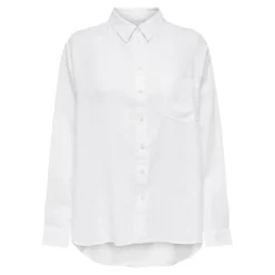 Chemise Col chemise Manches longues blanc en lin