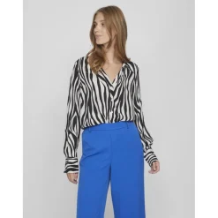 Chemise col chemise noir en viscose Lana