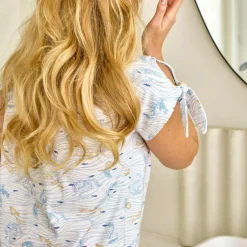 Chemise de Nuit bleu en coton - PACIFIQUE