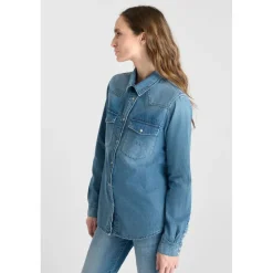 Chemise en jeans BARBARA bleu Kali