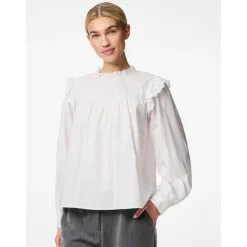 Chemise en popeline manches longues en coton Vela blanc Lucy