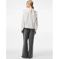 Chemise en popeline manches longues en coton Vela blanc Lucy