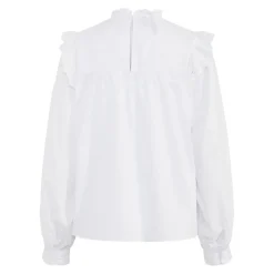 Chemise en popeline manches longues en coton Vela blanc Lucy