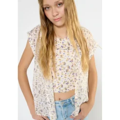 Chemise fille SAPHOGI blanc en coton Agnes
