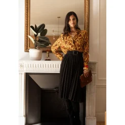 Chemise imprimée toile de jouy - Alma jaune en viscose