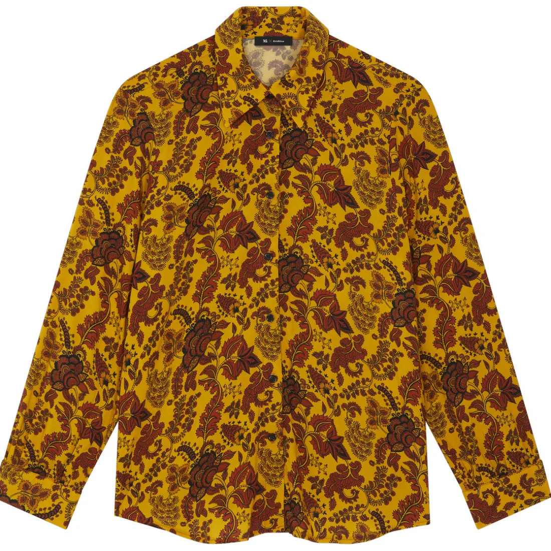 Chemise imprimée toile de jouy - Alma jaune en viscose