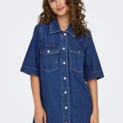Chemise manche courte en Jean ONLBELLE - Bleu Pia