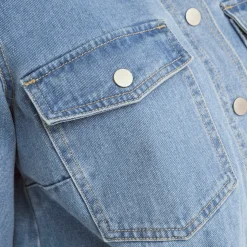 Chemise manche courte en Jean ONLBELLE - Bleu Clair Kaye
