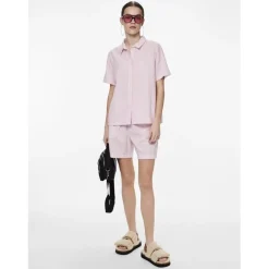 Chemise manches courtes Sally lavande en coton Uma