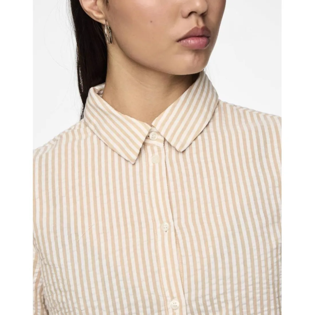 Chemise manches courtes Sally beige en coton Ava