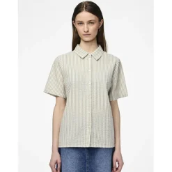 Chemise manches courtes Sally vert en coton Bella