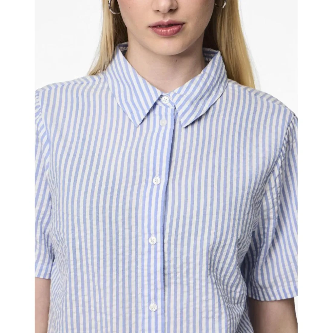 Chemise manches courtes Sally bleu en coton Sue