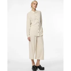 Chemise manches longues beige ficelle en viscose Vinsty Bree