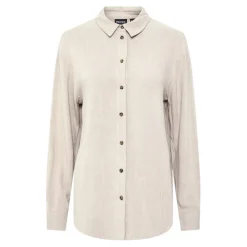 Chemise manches longues beige ficelle en viscose Vinsty Bree