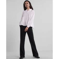 Chemise manches longues blanc en viscose Ana