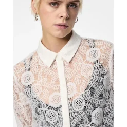 Chemise manches longues en dentelle Colline blanc Vivi