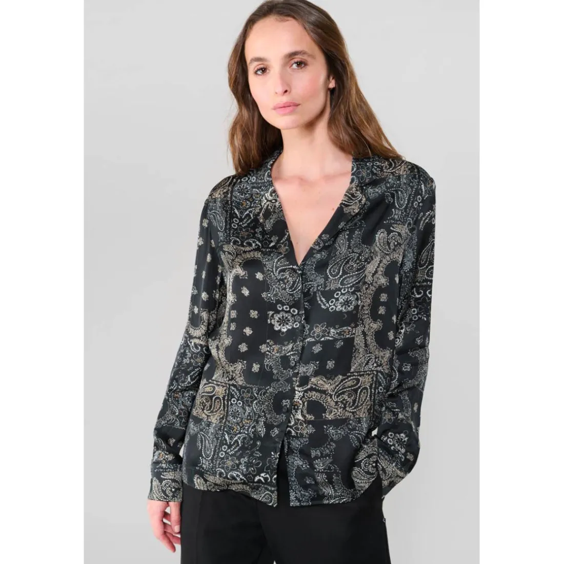 Chemise MORENA noir Lucie en viscose