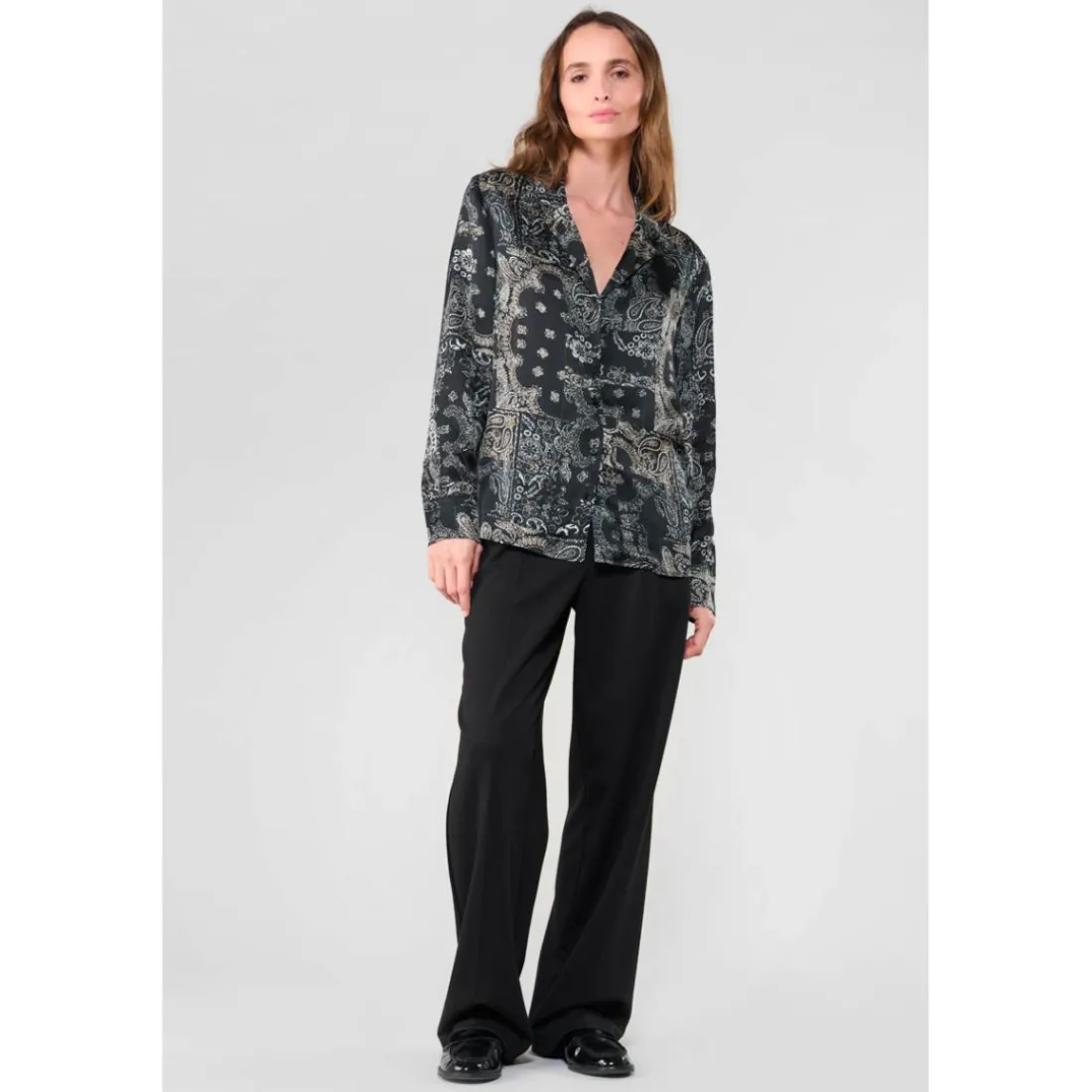Chemise MORENA noir Lucie en viscose