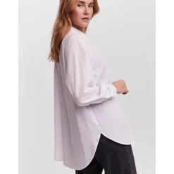 Chemise Regular Fit Col chemise Manches longues Oversize blanc