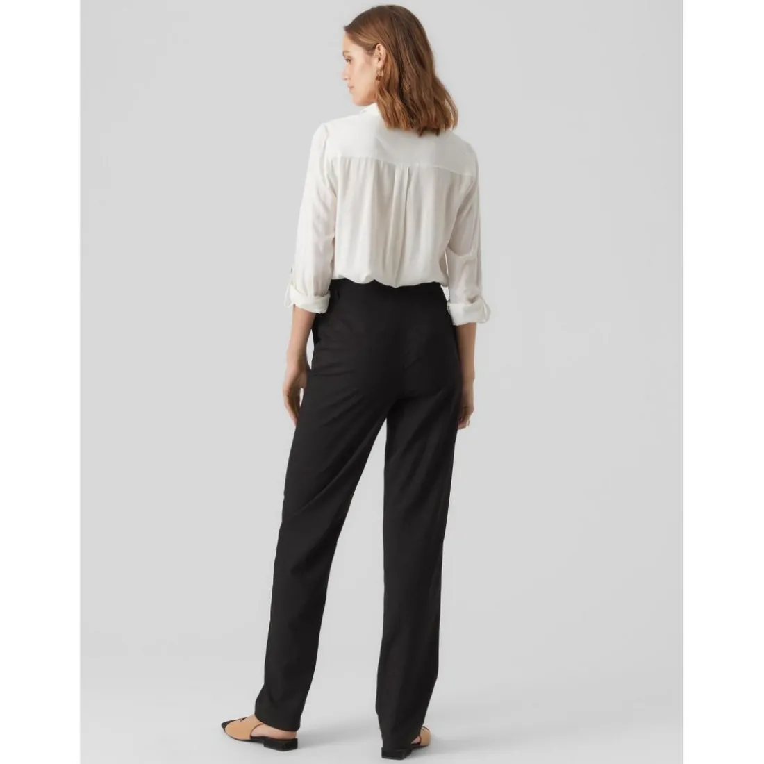 Chemise Regular Fit Col chemise Manches longues Longueur regular blanc en viscose Yas