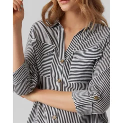 Chemises à rayures blanc en viscose Clara