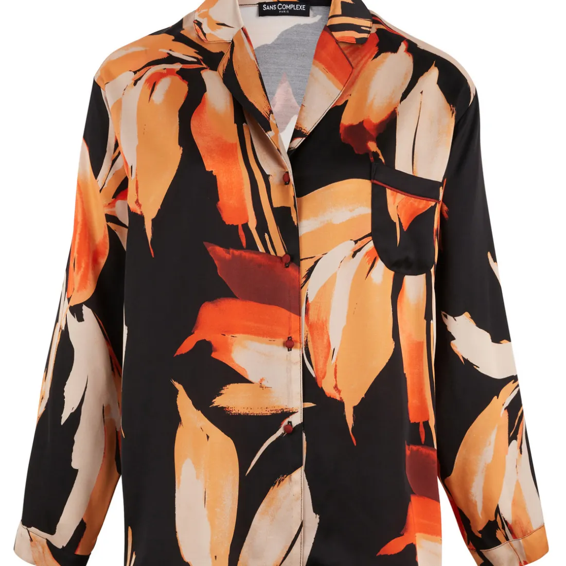 Chemisier pyjama homewear - Noir en viscose