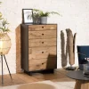 Chiffonnier 5 tiroirs Pin recyclé DANIDO