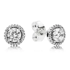 Clous d’oreilles rond scintillant Pandora Timeless