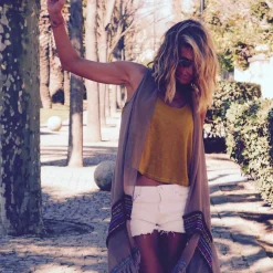 Coachella - Pareo marron en coton