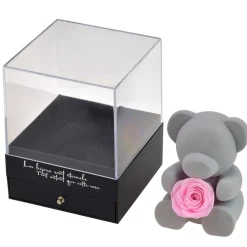 Coffret à bijoux ourson et rose éternelle rose - So charm