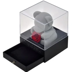 Coffret à bijoux ourson et rose éternelle rouge - So charm