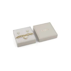 Coffret Amami Acier Doré Gm Et Cœur Nacré Et Pavé