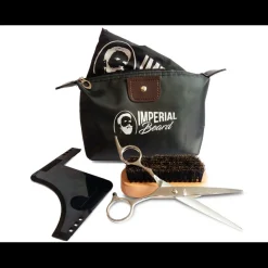 Coffret Barbier - Trousse + brosse + plastron + peigne+ ciseaux